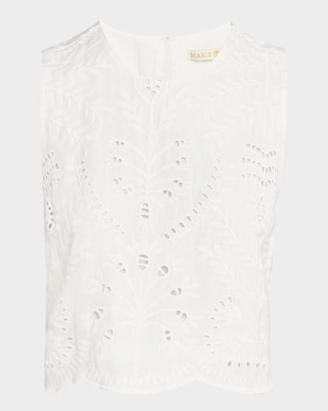 Davis Eyelet Embroidered Crop Shell